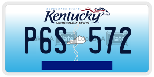 P6S572  license plate in KY