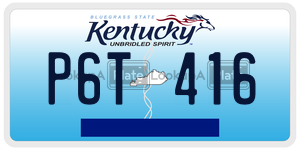 P6T416  license plate in KY