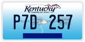 P7D257  license plate in KY