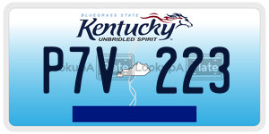 P7V223  license plate in KY