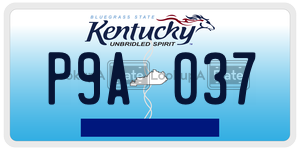 P9A037  license plate in KY