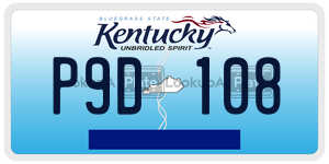 P9D108  license plate in KY
