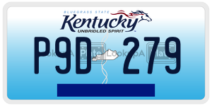 P9D279  license plate in KY