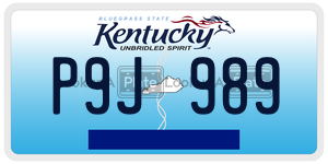 P9J989  license plate in KY
