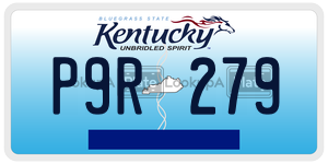 P9R279  license plate in KY