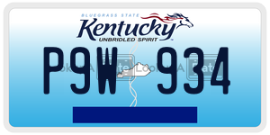 P9W934  license plate in KY