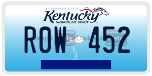R0W452  license plate in KY