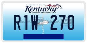 R1W270  license plate in KY