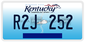 R2J252  license plate in KY