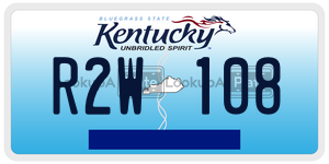 R2W108  license plate in KY