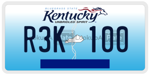 R3K100  license plate in KY