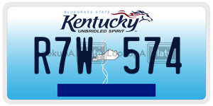 R7W574  license plate in KY