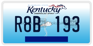 R8B193 license plate in Kentucky