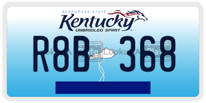 R8B368  license plate in KY