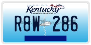 R8W286  license plate in KY