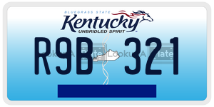 R9B321  license plate in KY
