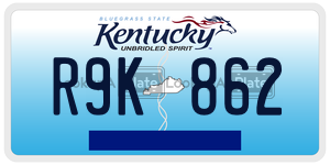 R9K862  license plate in KY
