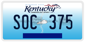 S0C375  license plate in KY