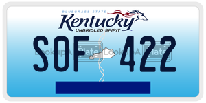S0F422  license plate in KY