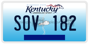 S0V182  license plate in KY