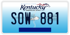 S0W881  license plate in KY