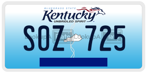 S0Z725  license plate in KY
