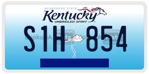 S1H854  license plate in KY