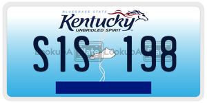 S1S198  license plate in KY