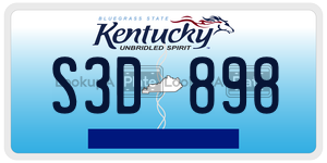 S3D898  license plate in KY