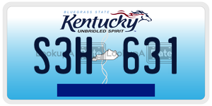 S3H631  license plate in KY