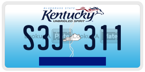 S3J311  license plate in KY