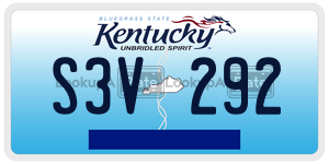 S3V292  license plate in KY