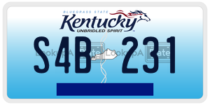 S4B231  license plate in KY