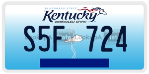 S5F724  license plate in KY
