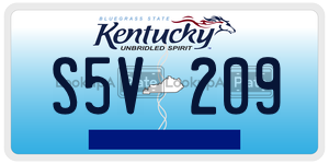 S5V209  license plate in KY
