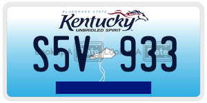 S5V933  license plate in KY