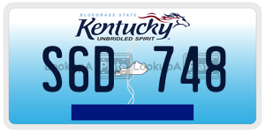 S6D748  license plate in KY