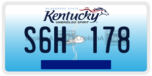 S6H178  license plate in KY