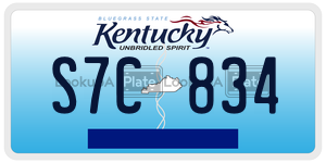 S7C834  license plate in KY