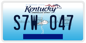 S7W047  license plate in KY