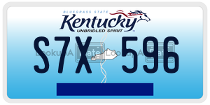 S7X596  license plate in KY
