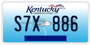 S7X886  license plate in KY