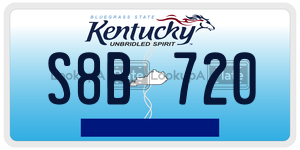 S8B720  license plate in KY