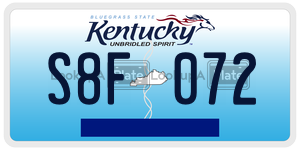 S8F072  license plate in KY