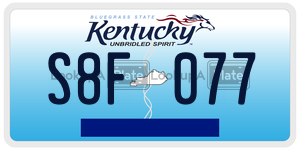 S8F077  license plate in KY
