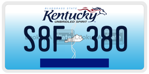 S8F380  license plate in KY