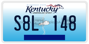 S8L148  license plate in KY