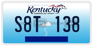 S8T138  license plate in KY