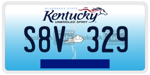 S8V329  license plate in KY