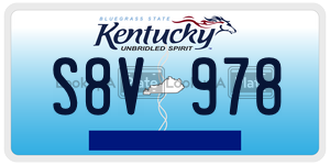S8V978  license plate in KY